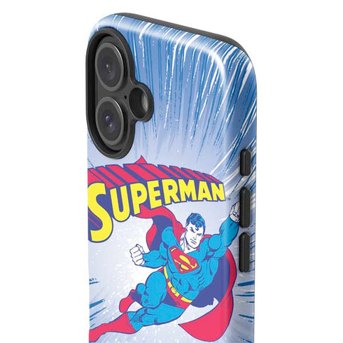 DC Comics Superman Vintage Action Pose iPhone 16 Plus Impact Case
